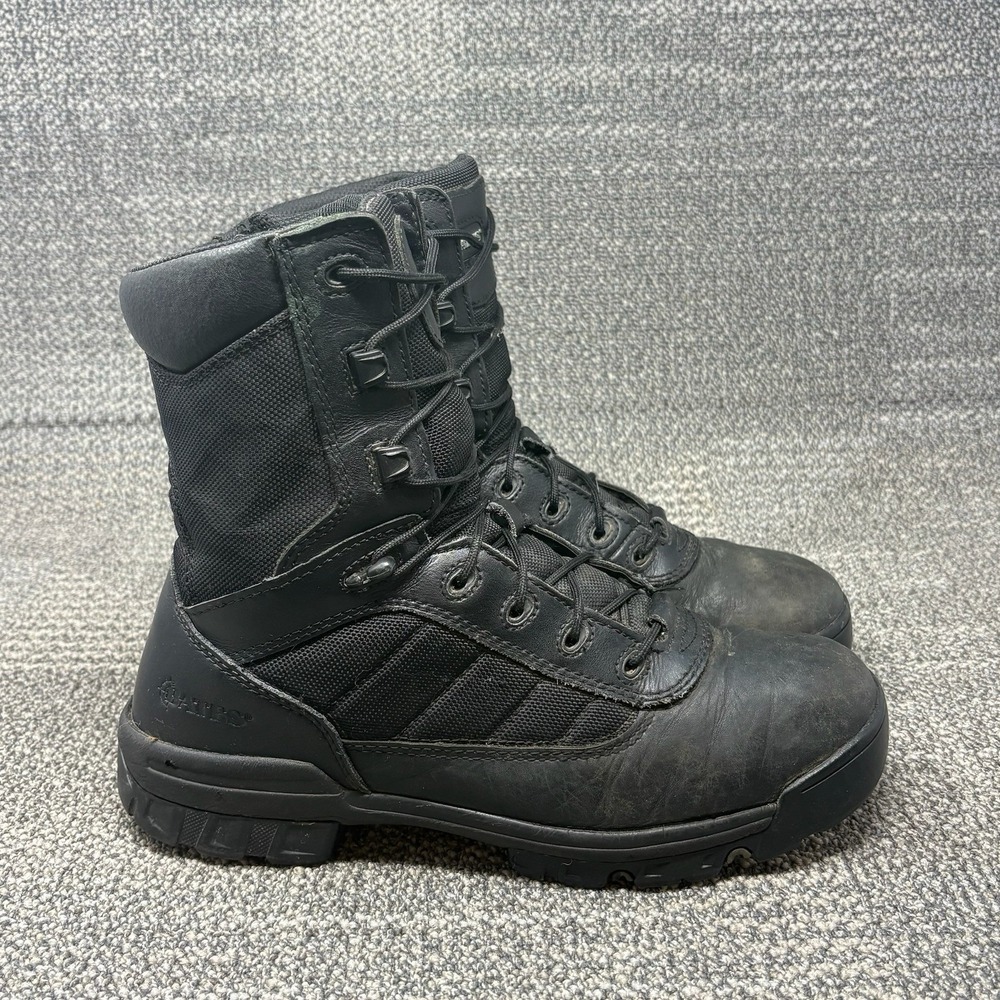Bates Tactical Sport Mens Size 10.5 Black Leather Side Zip Combat Boots E02261